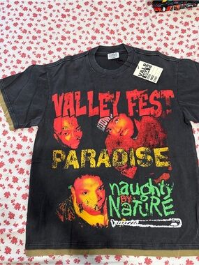 Valley Fest Paradise Naughty by Nature Black Graphic Tee